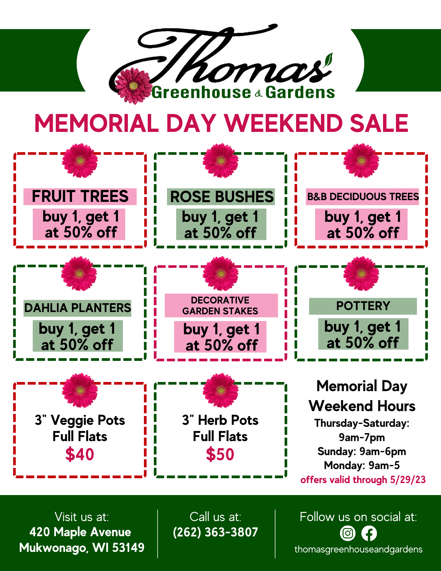 Thomas Memorial Day Weekend memorial day sale