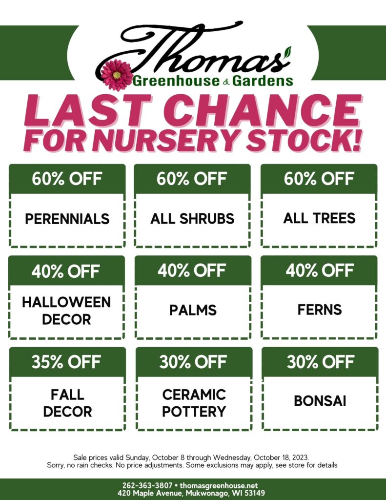 Thomas Garden Center Sale