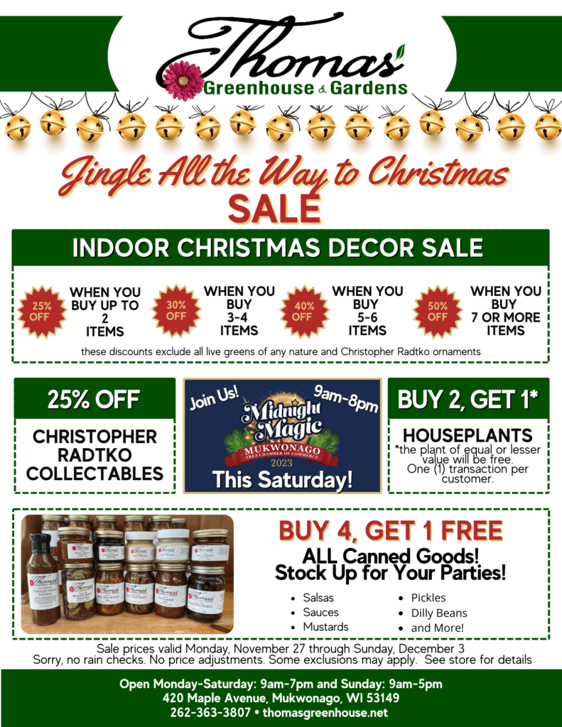 Thomas Greenhouse + Gardens Weekly Specials 9 13 Thomas Greenhouse Sale