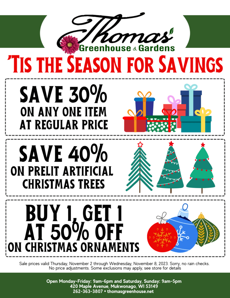 Thomas Tis the Season Thomas Greenhouse Sale
